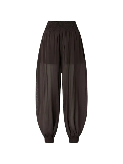 PINKO smocked semi-sheer flowing trousers