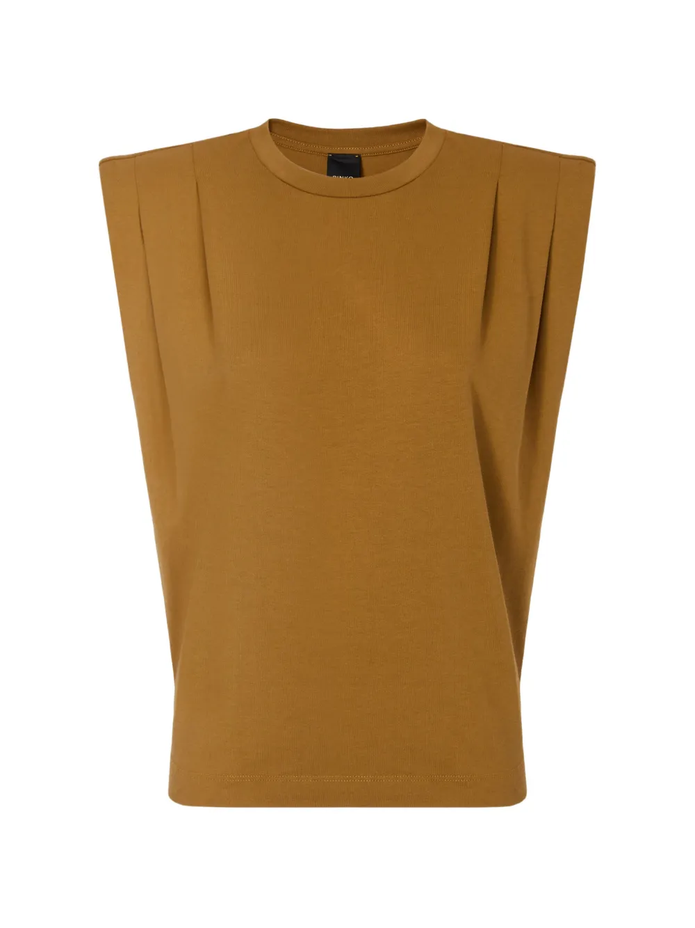 PINKO pleated-detail T-shirt - Marrone