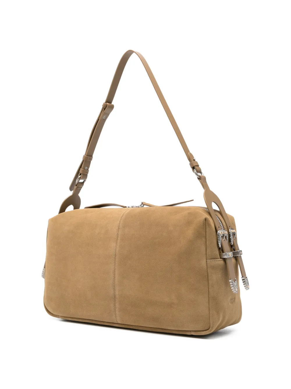 PINKO Keeper grote suède schoudertas Beige