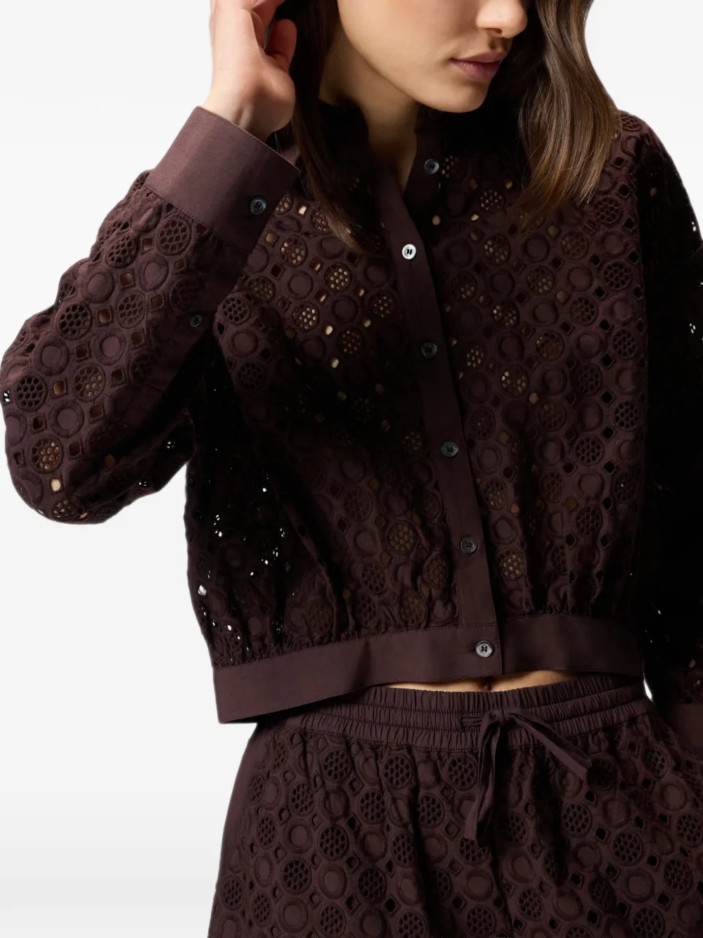 PINKO Blouse met borduurwerk Bruin