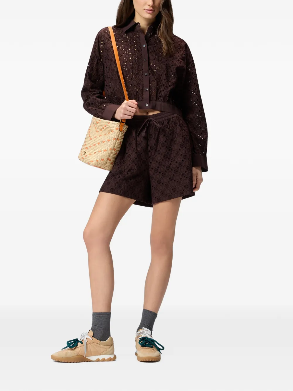 PINKO Blouse met borduurwerk Bruin