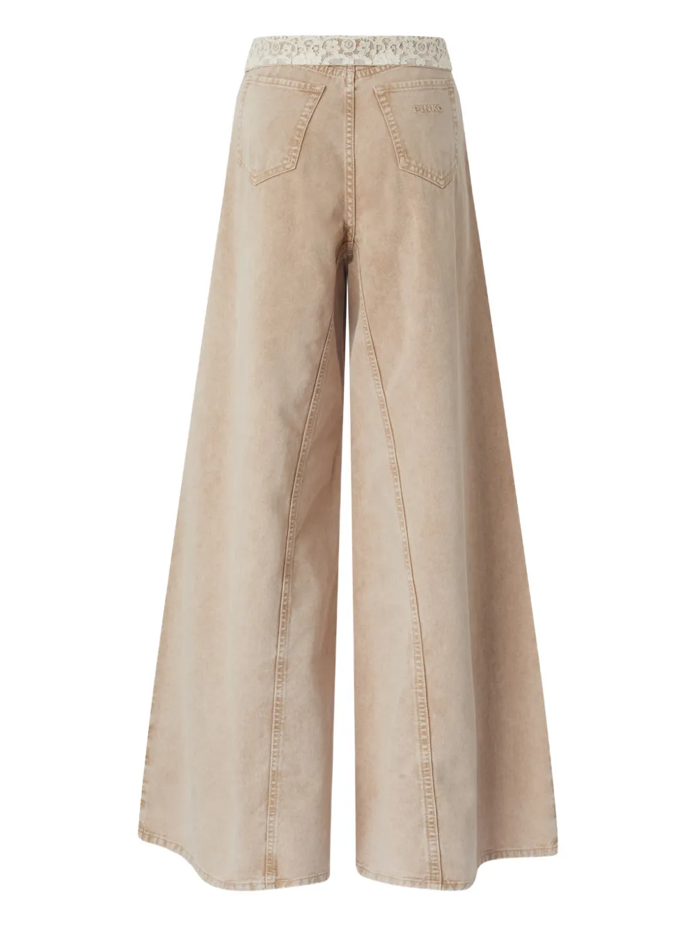Lace-Detail Wide Leg Trousers