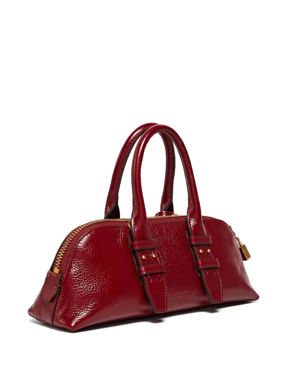 PINKO buckle-lock leather tote bag - Rood