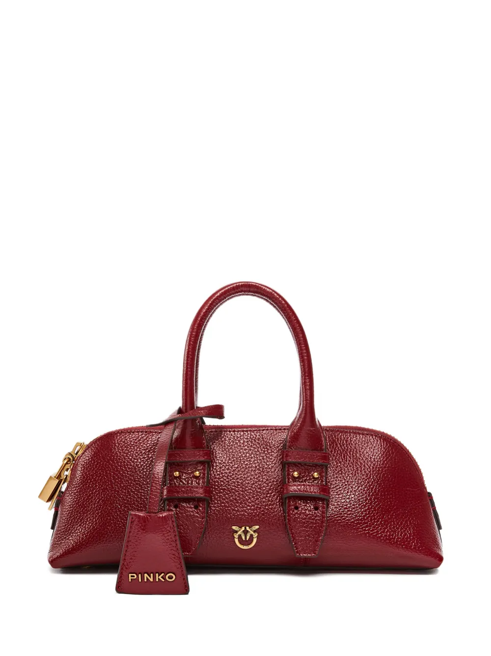 PINKO buckle-lock leather tote bag - Rosso