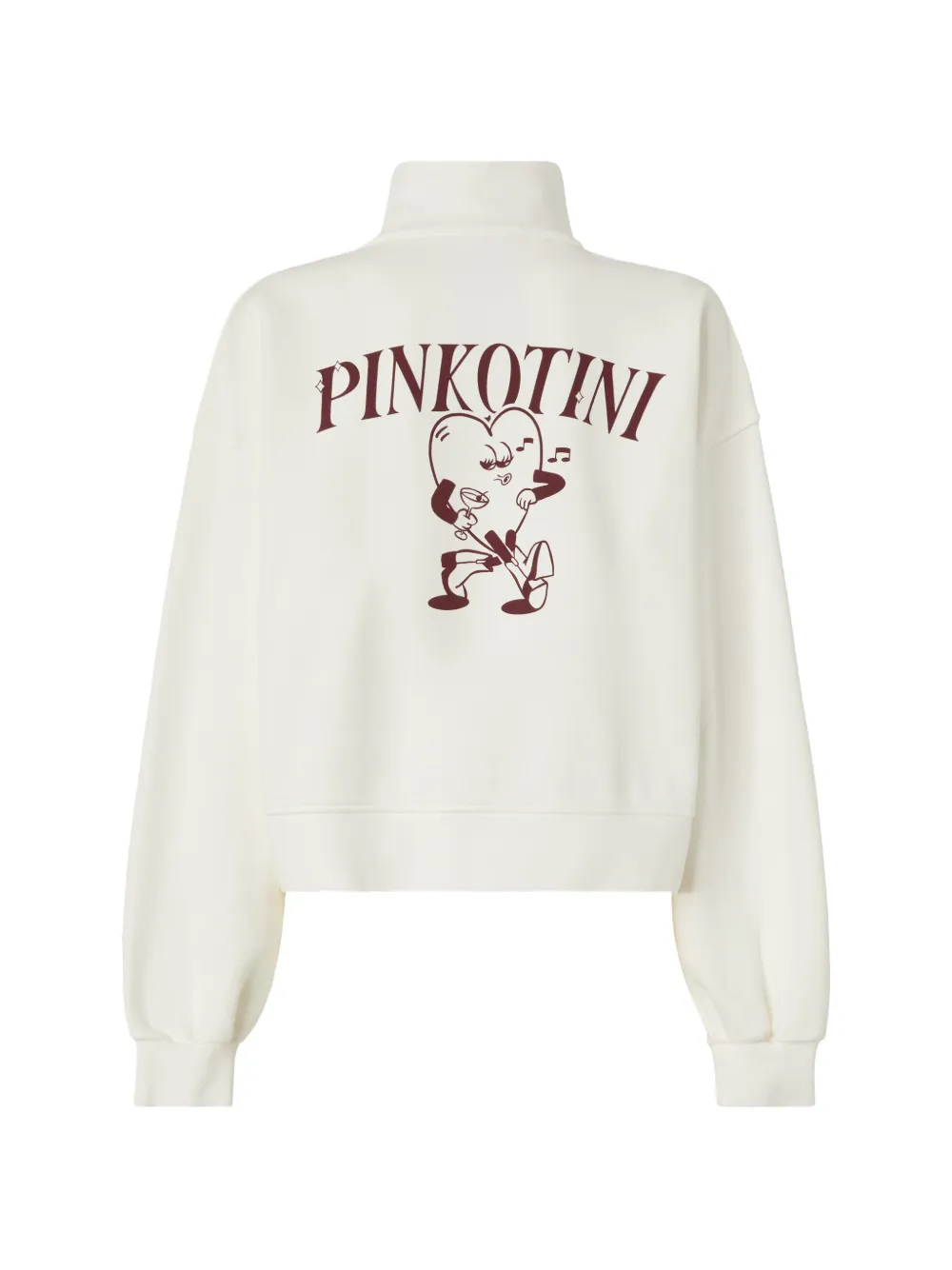  Pinko Quarter-zip Printed Sweatshirt - Neutrals 