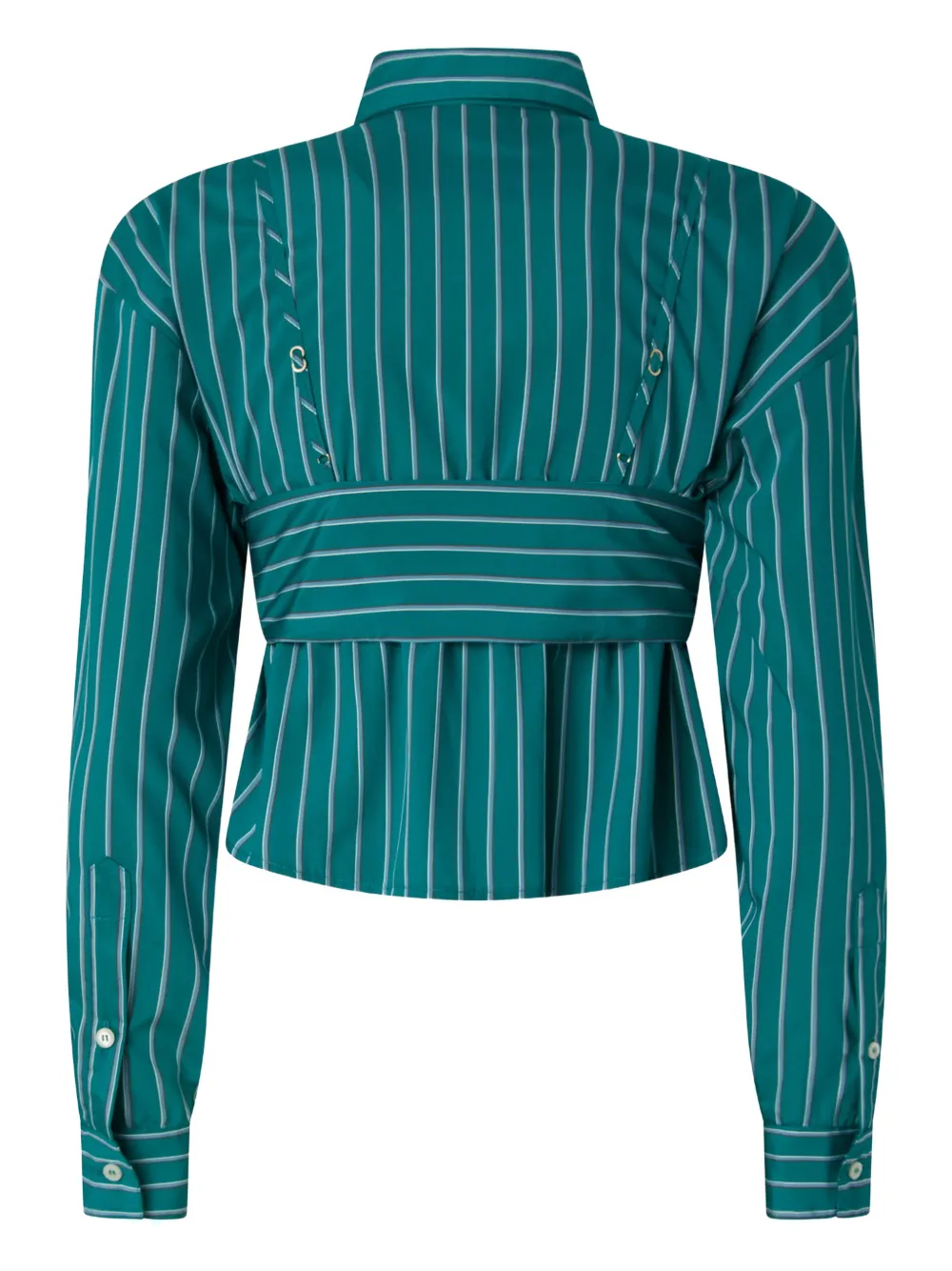  Pinko Striped-pattern Tie-front Shirt - Green 