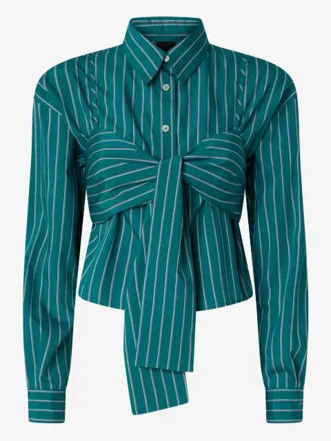 PINKO striped cropped shirt with bow