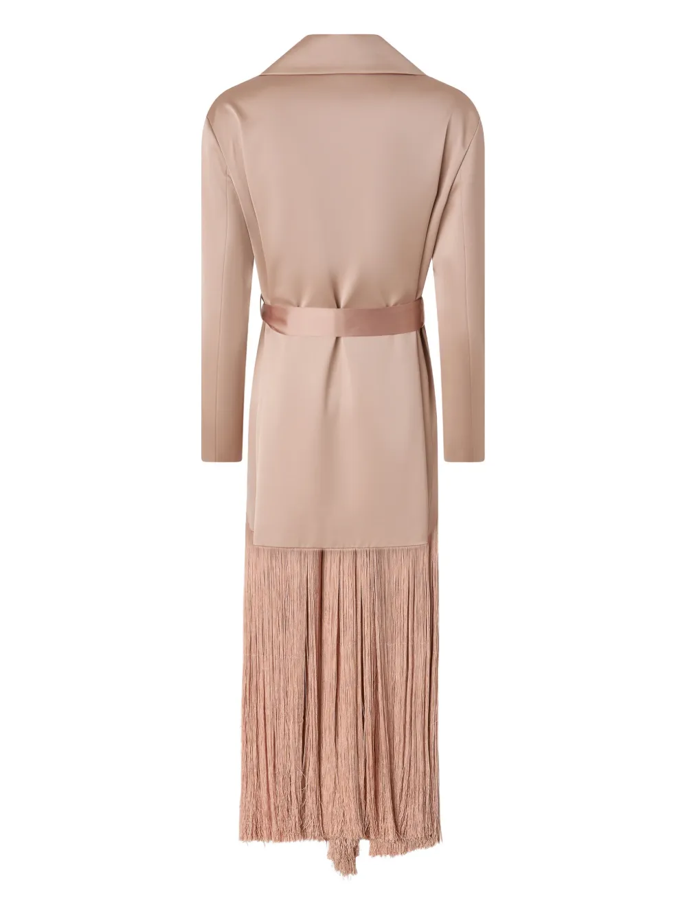  Pinko Fringe-hem Belted Coat - Neutrals 