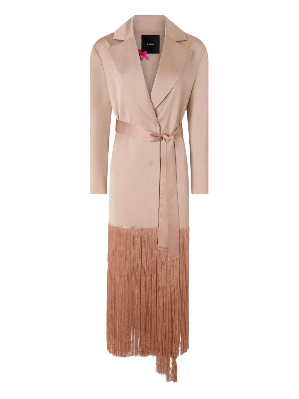 PINKO Mantel mit Fransensaum - Nude
