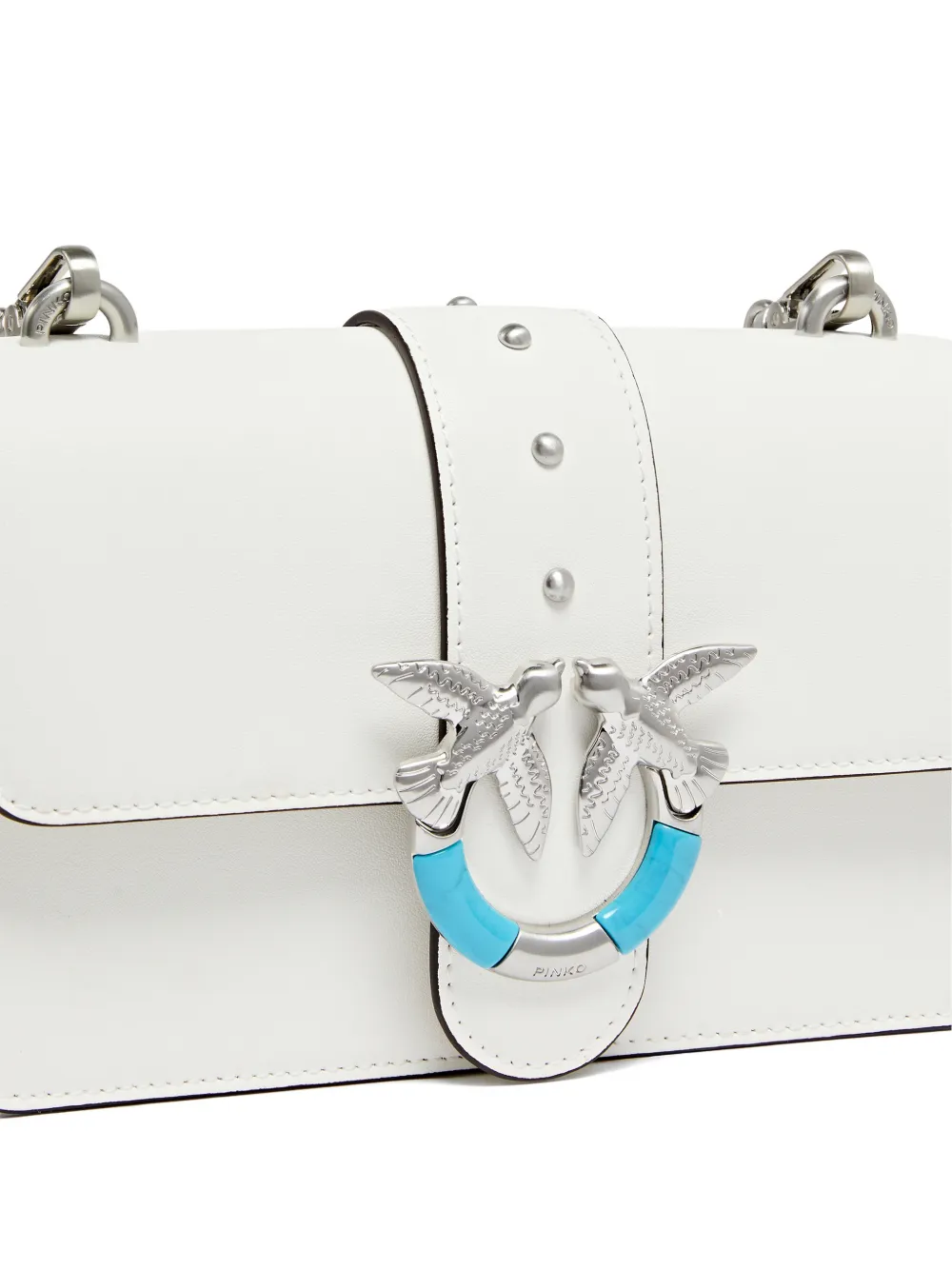 PINKO Love Bag One kleine leren schoudertas Wit