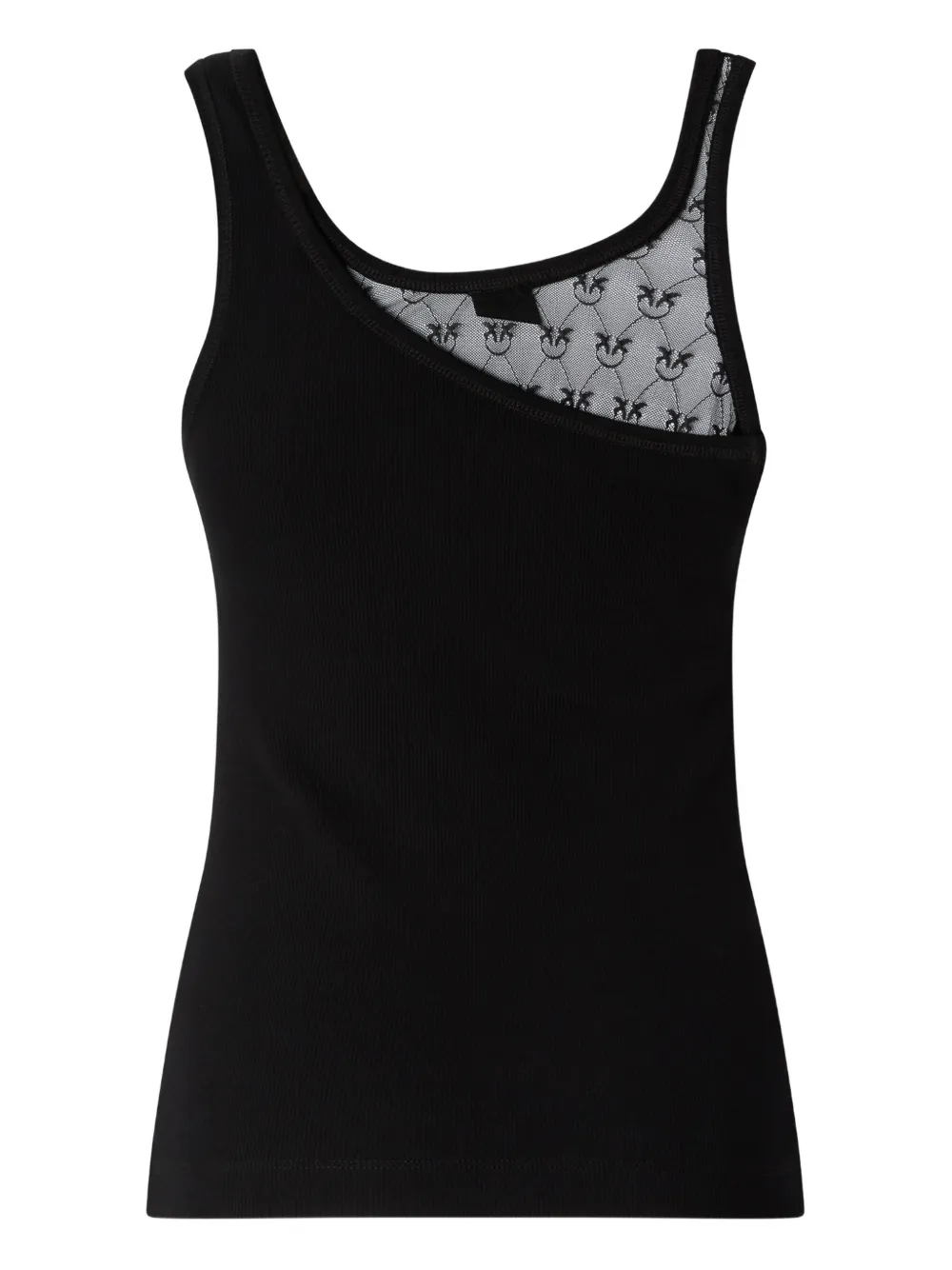 PINKO Top met Love Birds logo kant Zwart