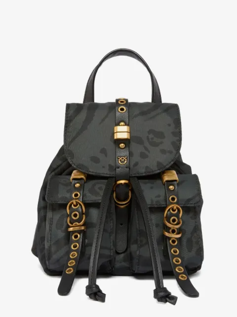 PINKO small nylon backpack with animal print