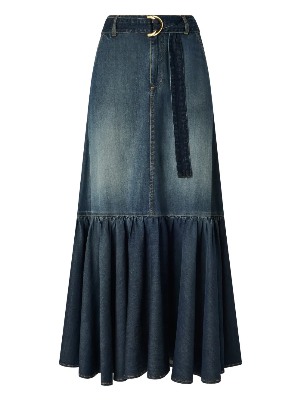 PINKO Gonna midi con ruches - Blu