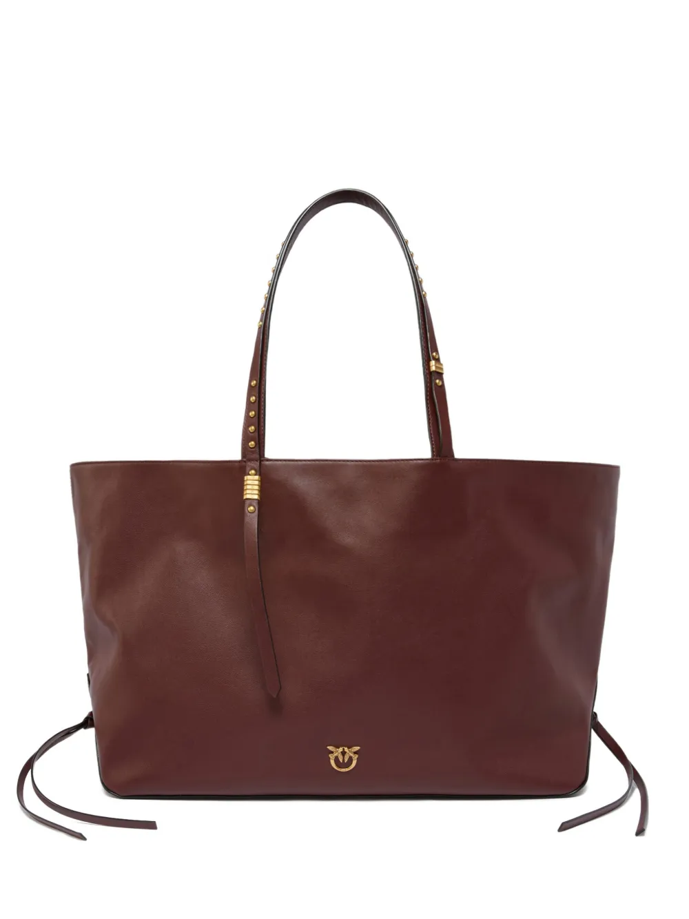 PINKO Borsa tote in pelle con borchie - Rosso