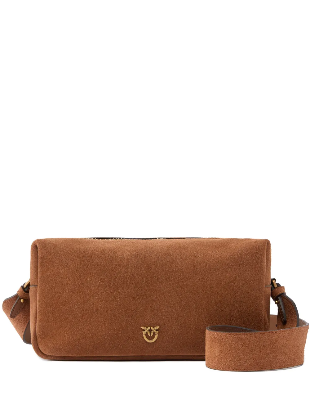 PINKO antique-gold logo crossbody bag - Marrone