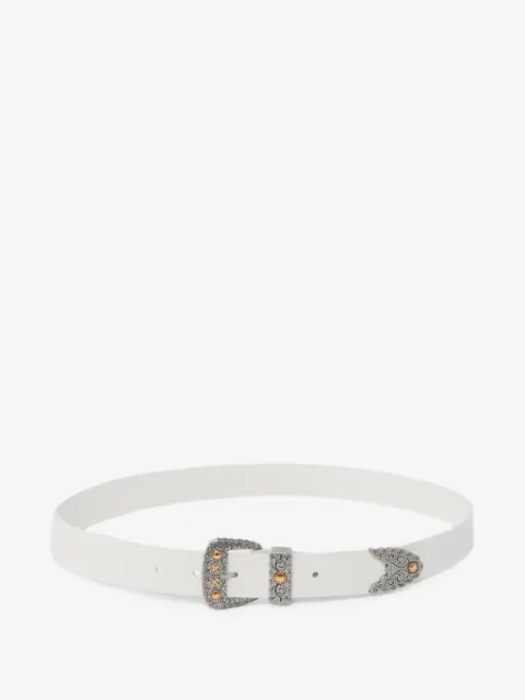 PINKO shiny leather belt with metallic finishes