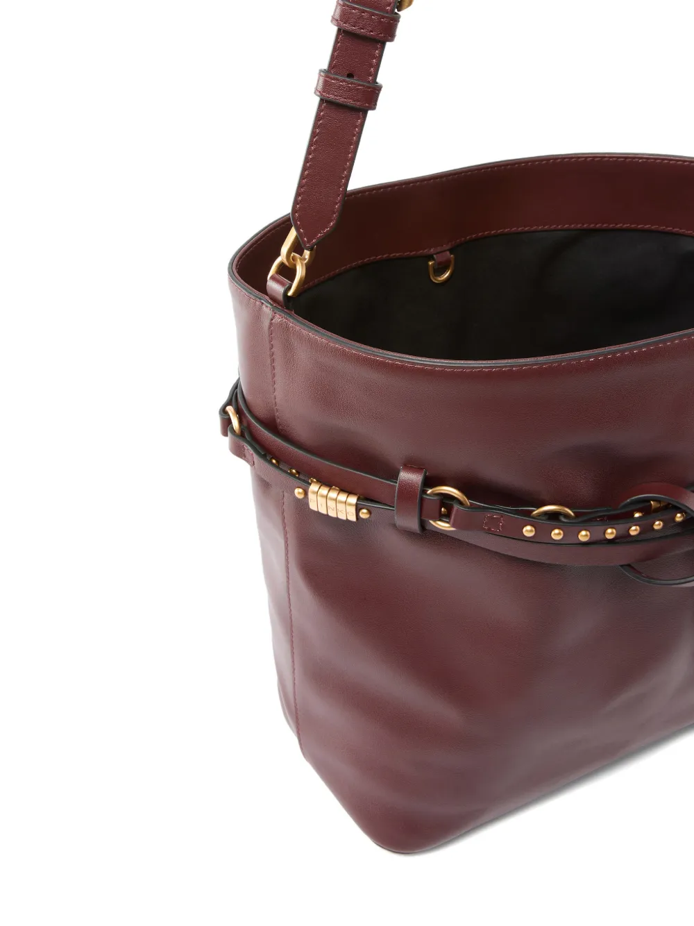 Studded Leather Bucket Bag