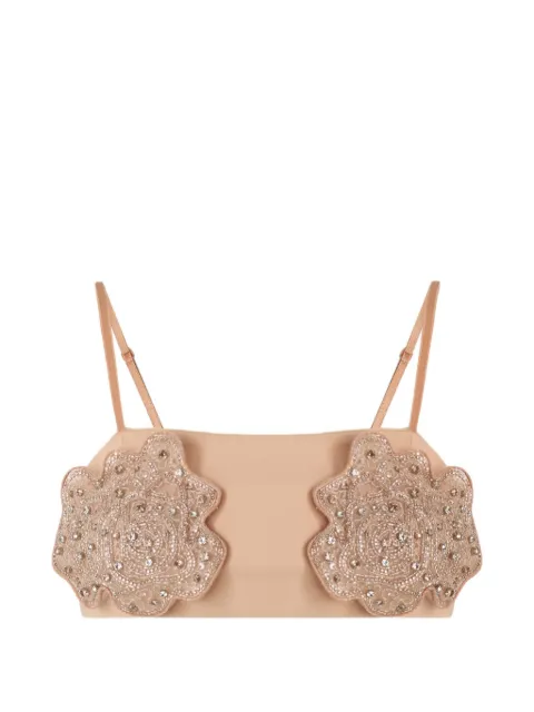 PINKO top estilo bandeau con detalle de mostacillas