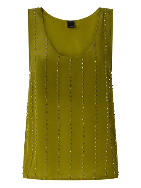 PINKO top estilo chaleco con rayas de joyas