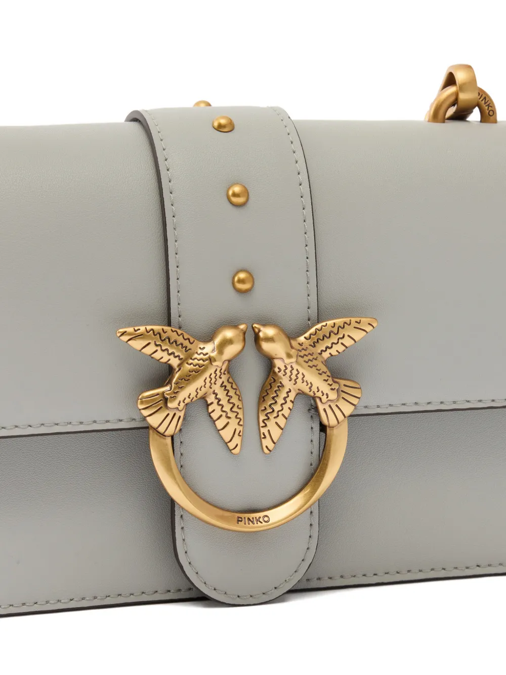 PINKO Small Love One Leather Shoulder Bag | Blue | FARFETCH CA