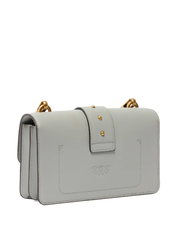 PINKO Small Love One Leather Shoulder Bag | Blue | FARFETCH CA