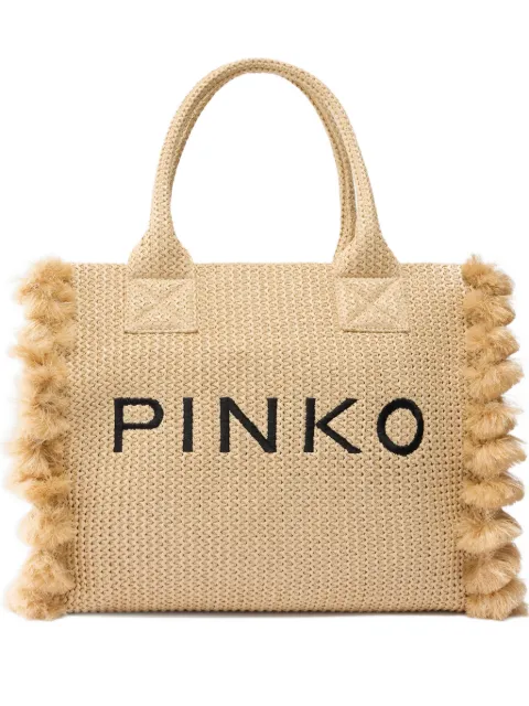 PINKO bolsa de playa con detalle del logo