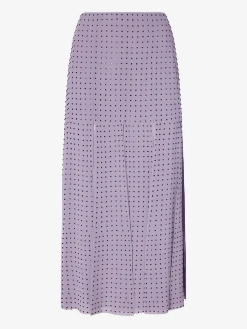 PINKO midi skirt with fringes and rhinestones