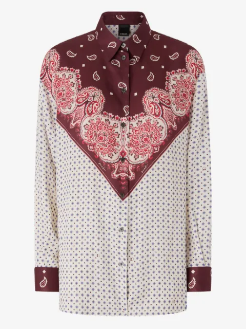 PINKO shirt with tie motif and placed print