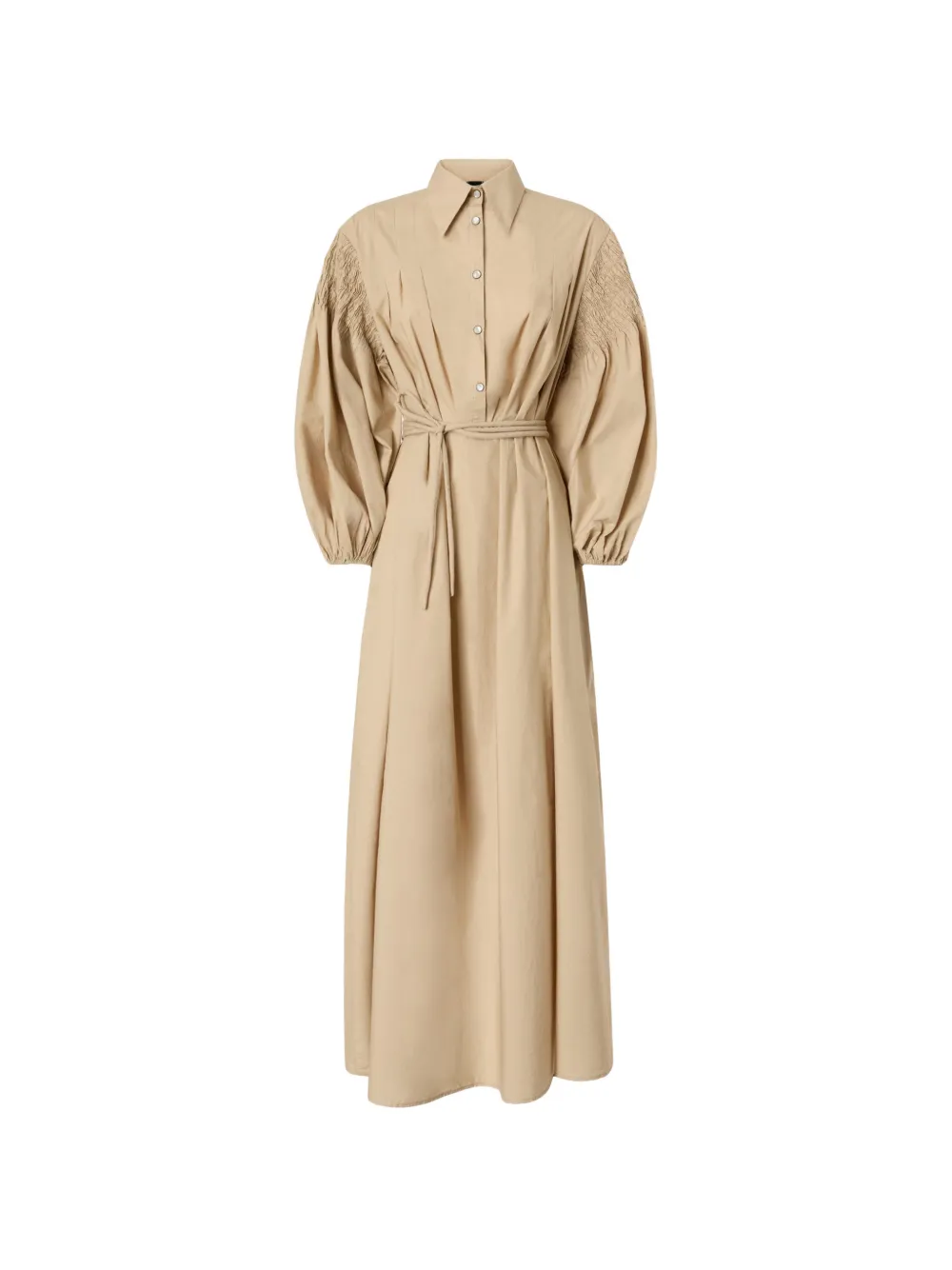 PINKO balloon-sleeve embroidered maxi dress - Toni neutri