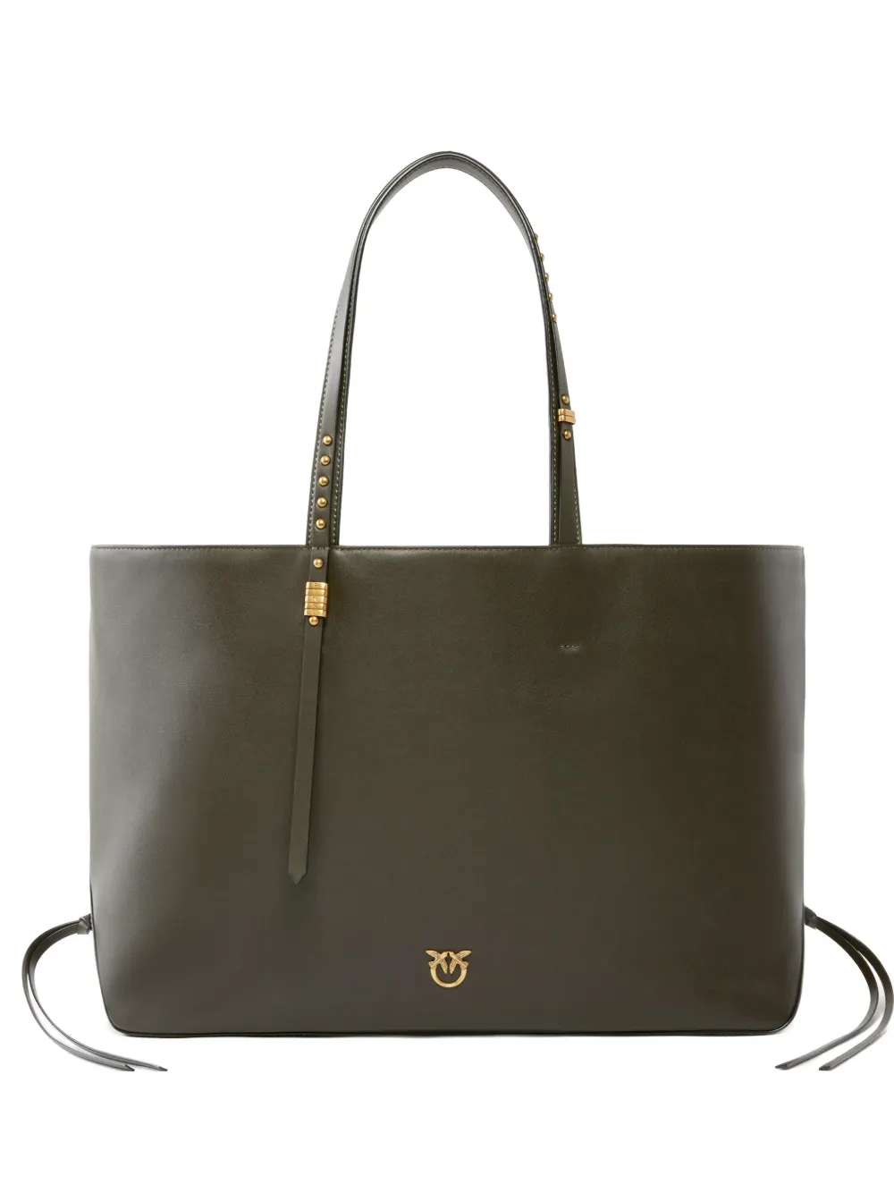 Pinko Medium Stud-embellished Tote Bag In Green