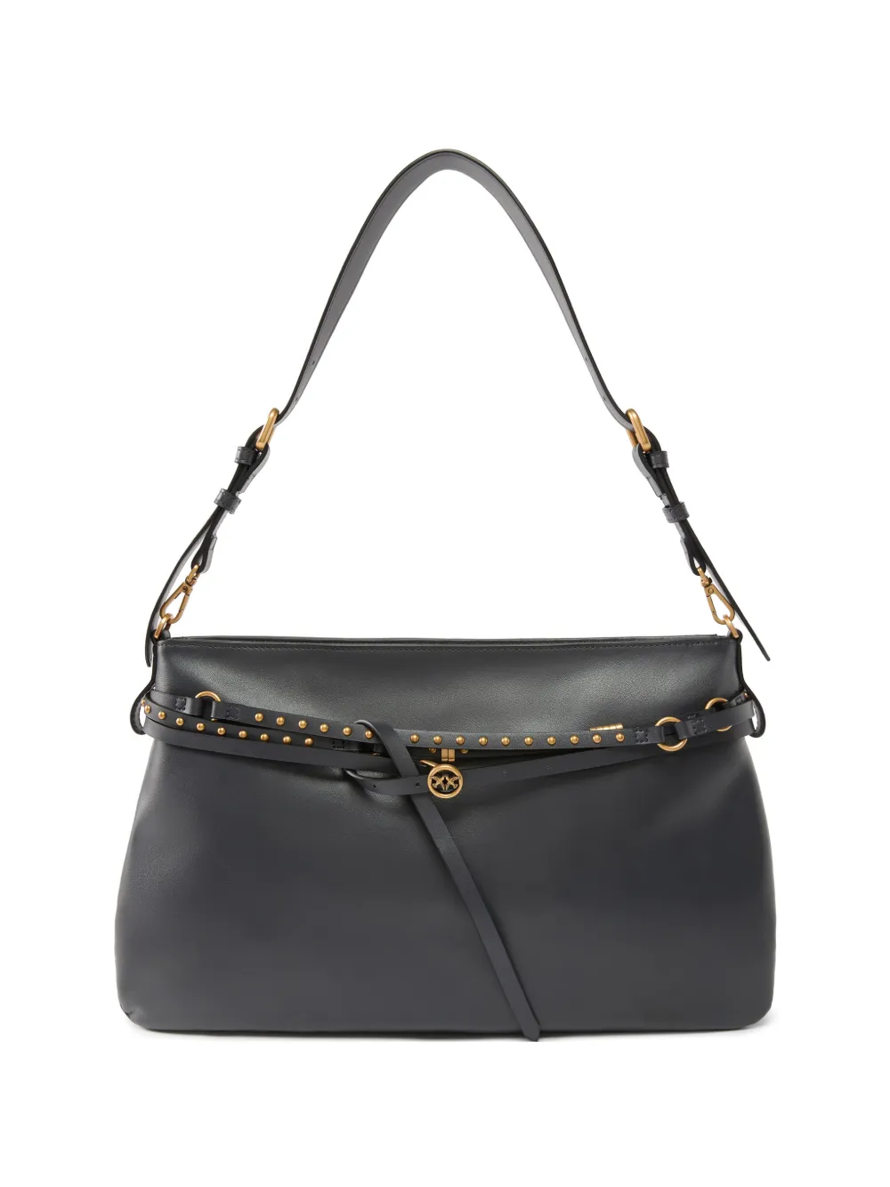 PINKO studded leather tote bag - Blu