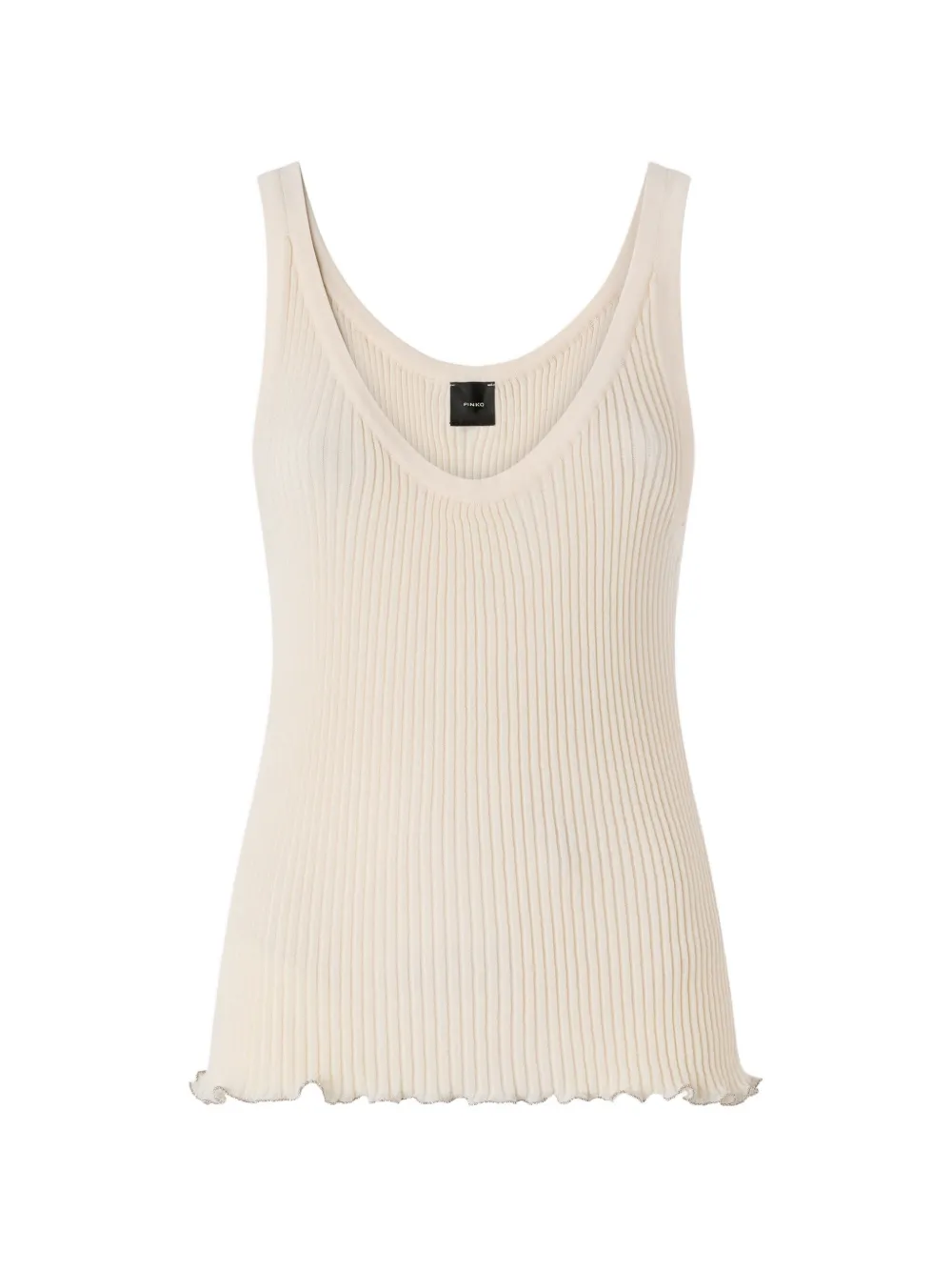PINKO Geribbelde tanktop Beige