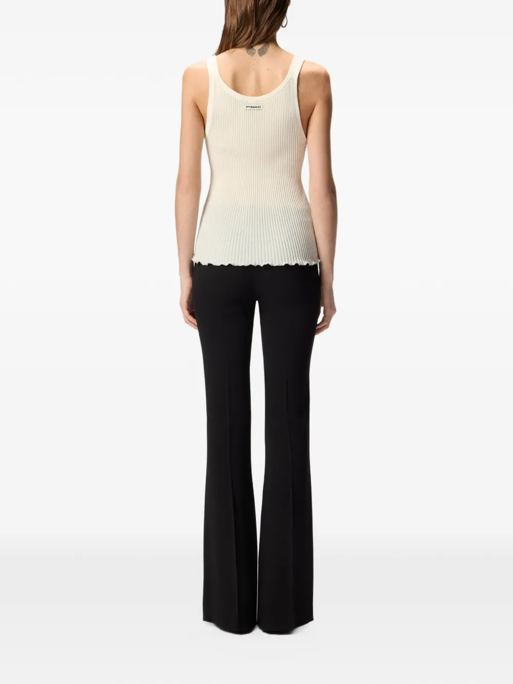 PINKO Geribbelde tanktop Beige