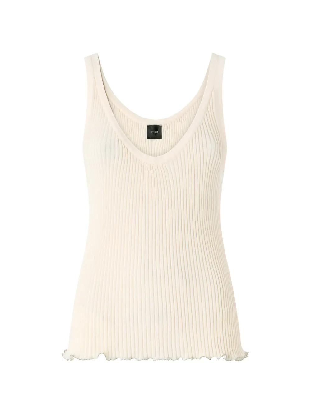 PINKO Geribbelde tanktop Beige