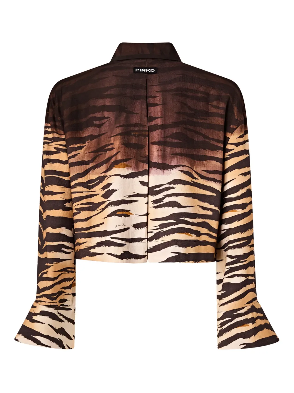 PINKO Cropped blouse met dierenprint Bruin