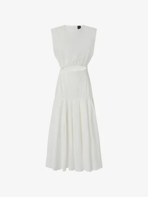 PINKO sleeveless midi dress with pleats and cut-out