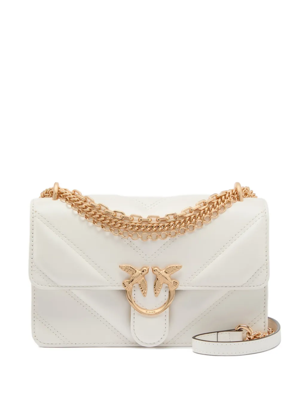 PINKO mini Love Bag One quilted shoulder bag - Bianco
