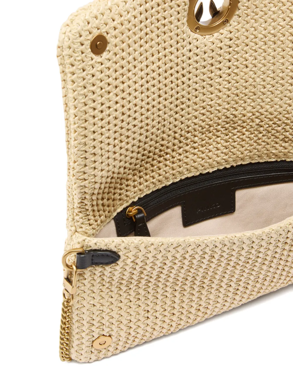 PINKO Geweven crossbodytas met applicatie Beige