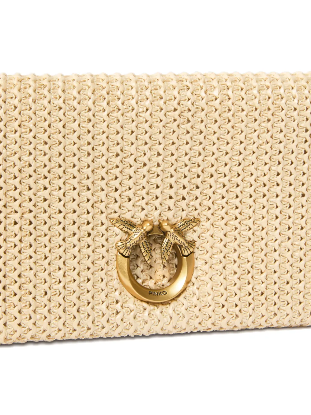 PINKO Geweven crossbodytas met applicatie Beige