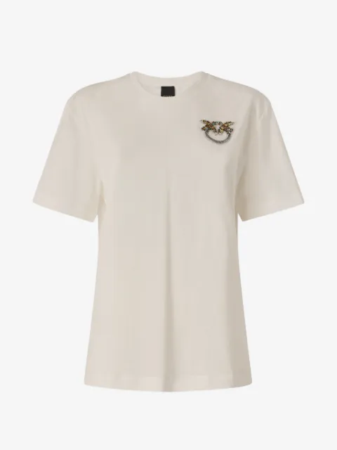 PINKO T-shirt with Love Birds jewel detail