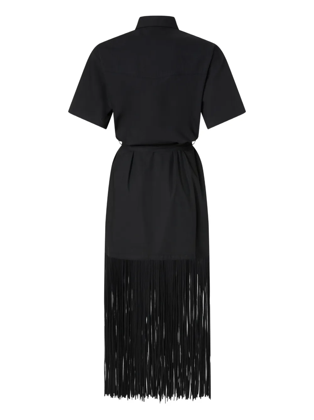  Pinko Fringed Collared Dress - Black 