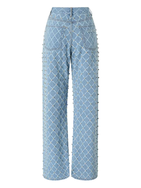 ぴょ〜ん PINKO スタッズ ジーンズ | ブルー | FARFETCH JP