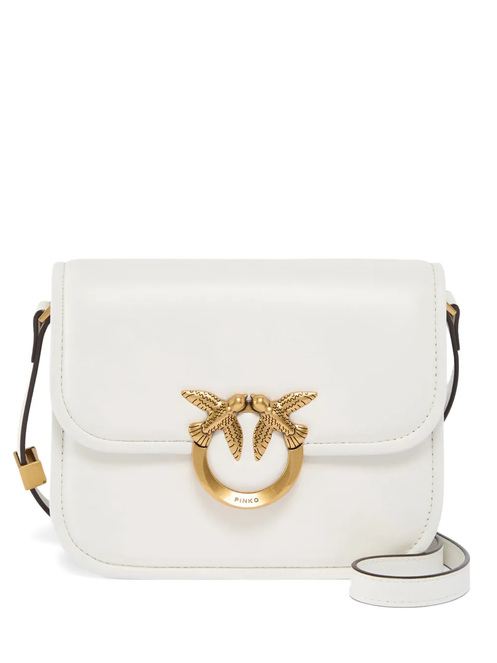 PINKO medium Love Box logo-detail shoulder bag - Bianco