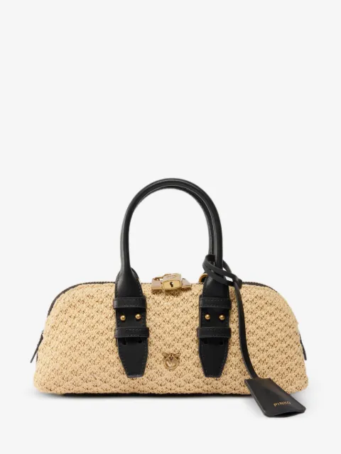 PINKO Escape Bag Horizontal small raffia handbag