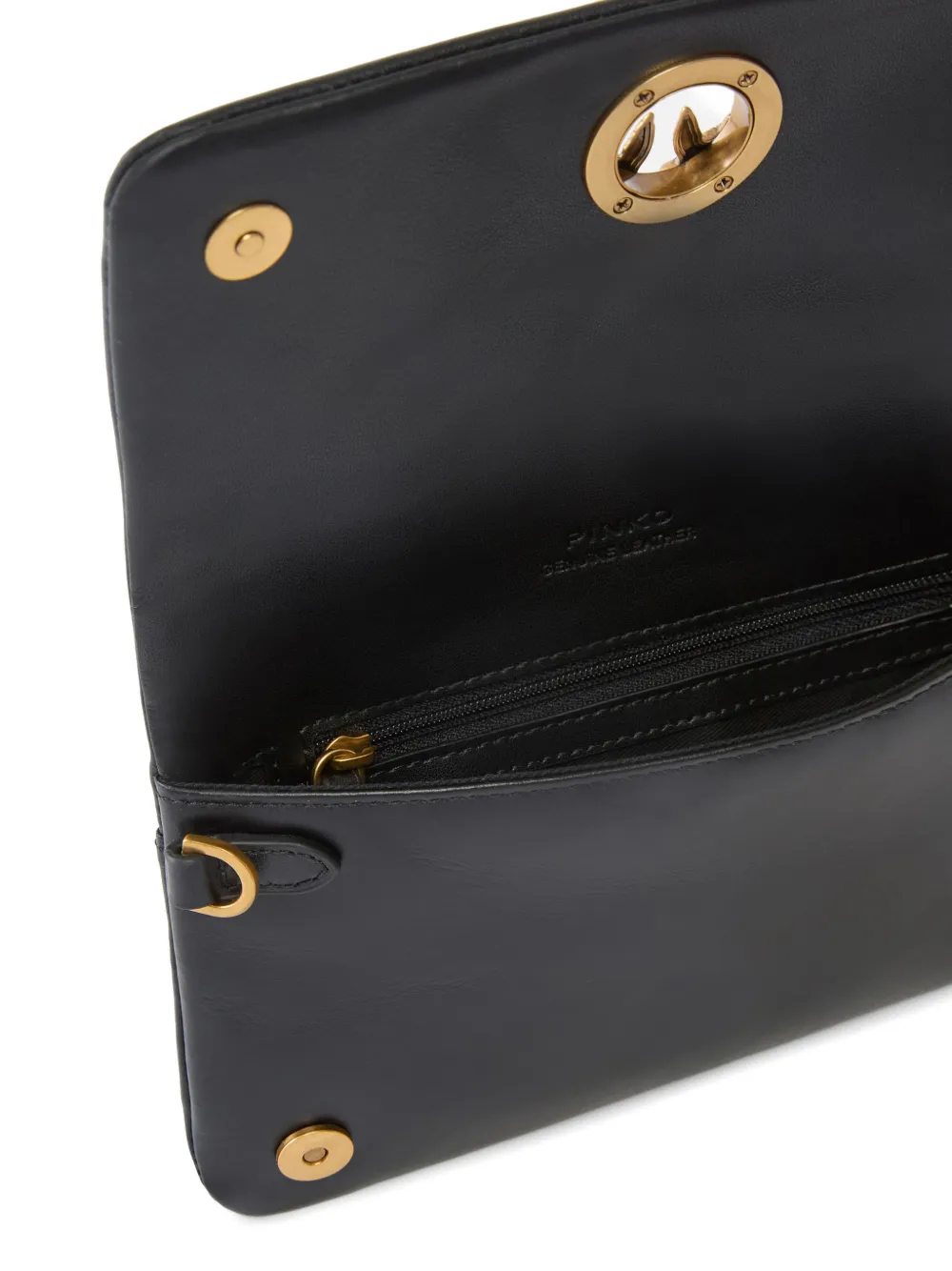 PINKO Escape love birds kleine leren schoudertas Zwart