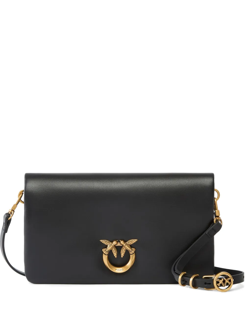 PINKO small Love Birds leather shoulder bag - Nero
