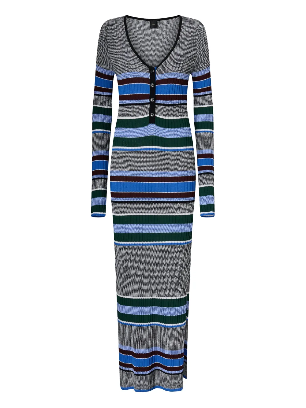 PINKO Abito a righe con scollo a V - Grigio