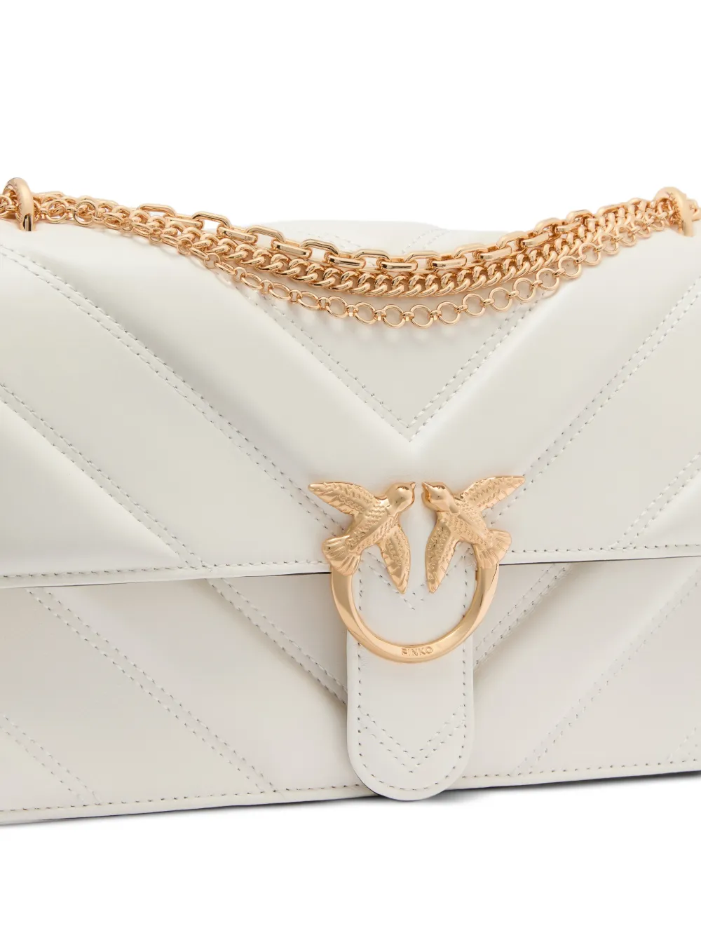 Medium Love Bag One Chevron Chain Leather Shoulder Bag