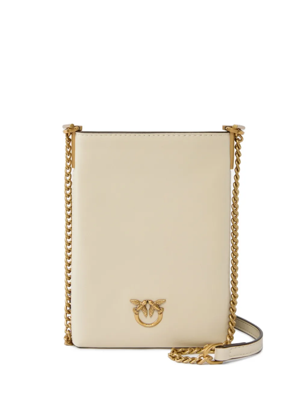 Pinko Love Birds Leather Smartphone Case In Neutral