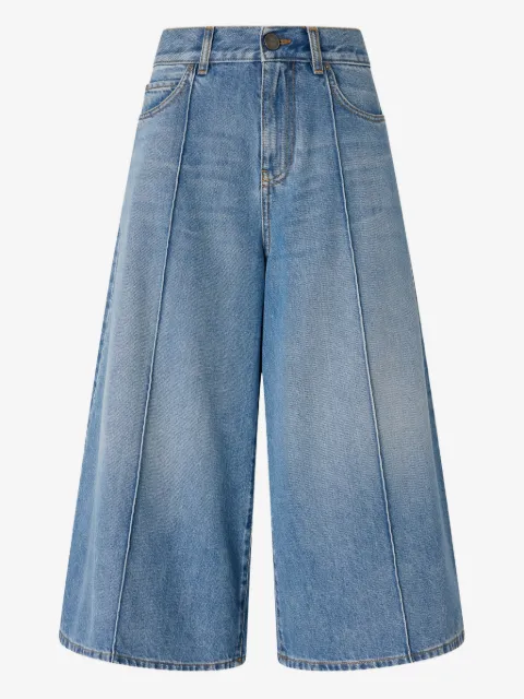 PINKO wide-leg denim Bermuda shorts
